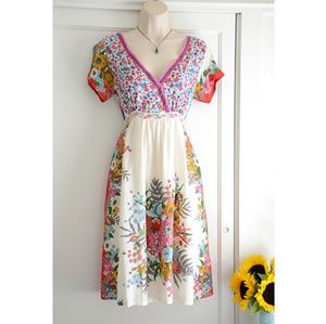 SUPER- RARE Designer European Folk-Print Dress